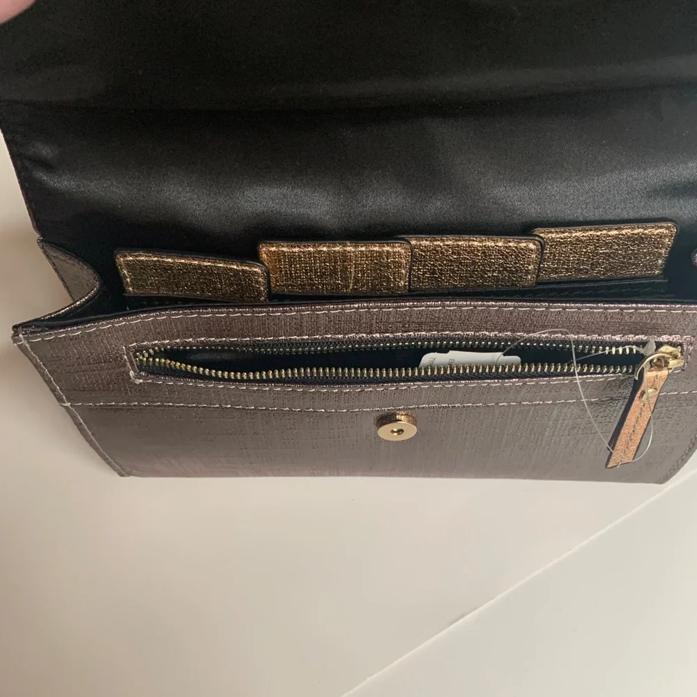 Neiman Marcus clutch Bronze color new - Picture 11 of 14